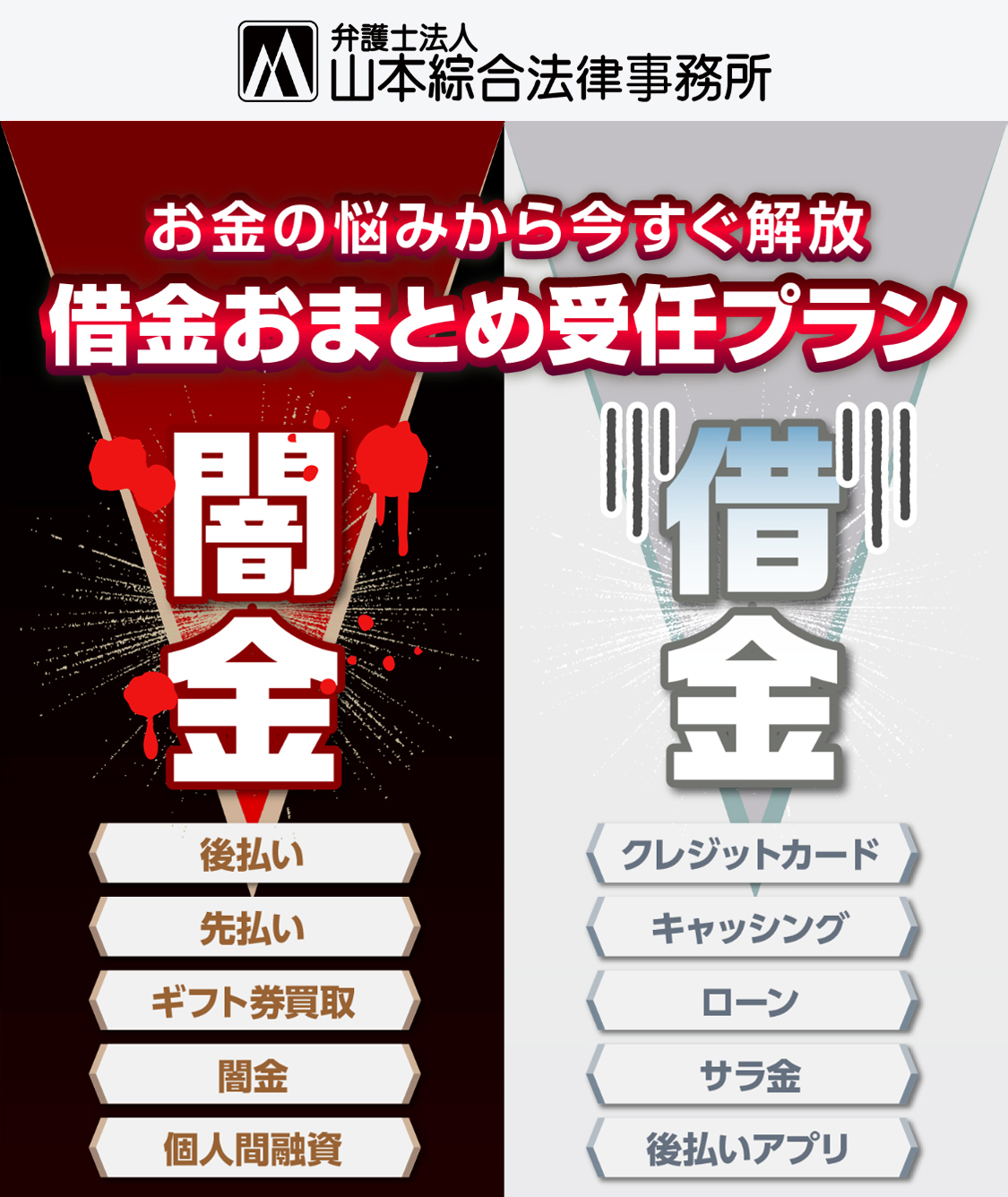 お金の悩みから今すぐ解放 借金おまとめ受任プラン 闇金 借金